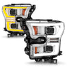 ANZO 15-17 Ford F-150 LED Projector Headlights - w/ Light Bar Switchback Chrome Housing ANZO