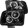 ANZO 2005-2009 Ford Mustang Projector Headlights w/ Halo Black ANZO