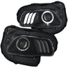 ANZO 2014-2016 Jeep Cherokee Projector Headlights Black clear w/ white and Red ANZO