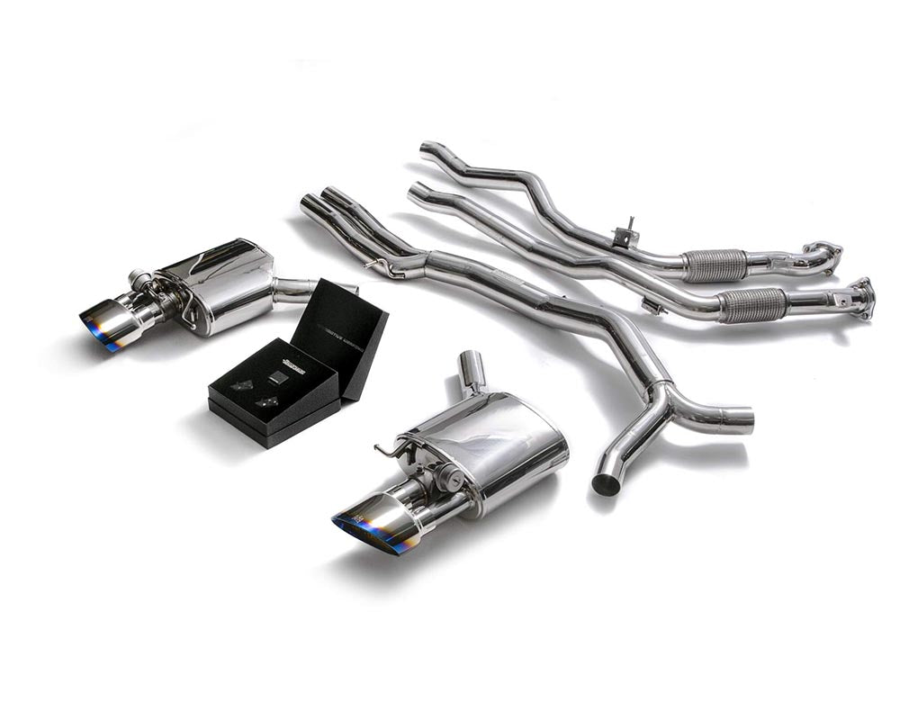 ARMYTRIX Stainless Steel Valvetronic Ceramic Coated High-Flow Catback Exhaust System w/Dual Blue Coated Tips Audi RS4 | RS5 B9 4D 2.9 V6 Turbo 202017-202120 ARMYTRIX
