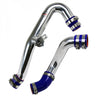 HPS Polish Intercooler Charge Pipe Hot and Cold Side with blue hoses 17-102P HPS Performance