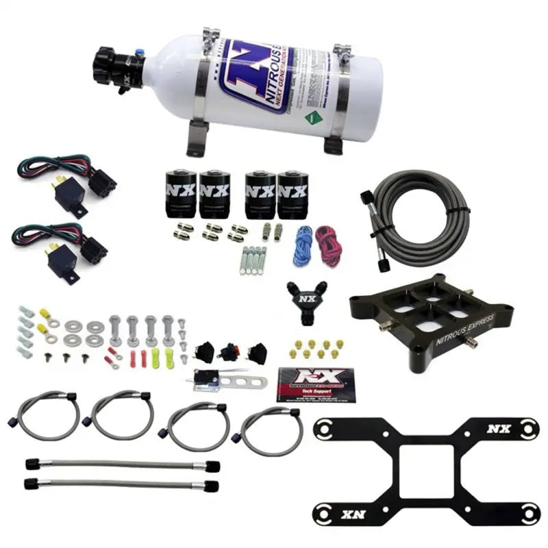 Nitrous Express 4150 Dual Stage Billet Crossbar Nitrous Kit (50-300 & 100-500HP) w/5lb Bottle Nitrous Express