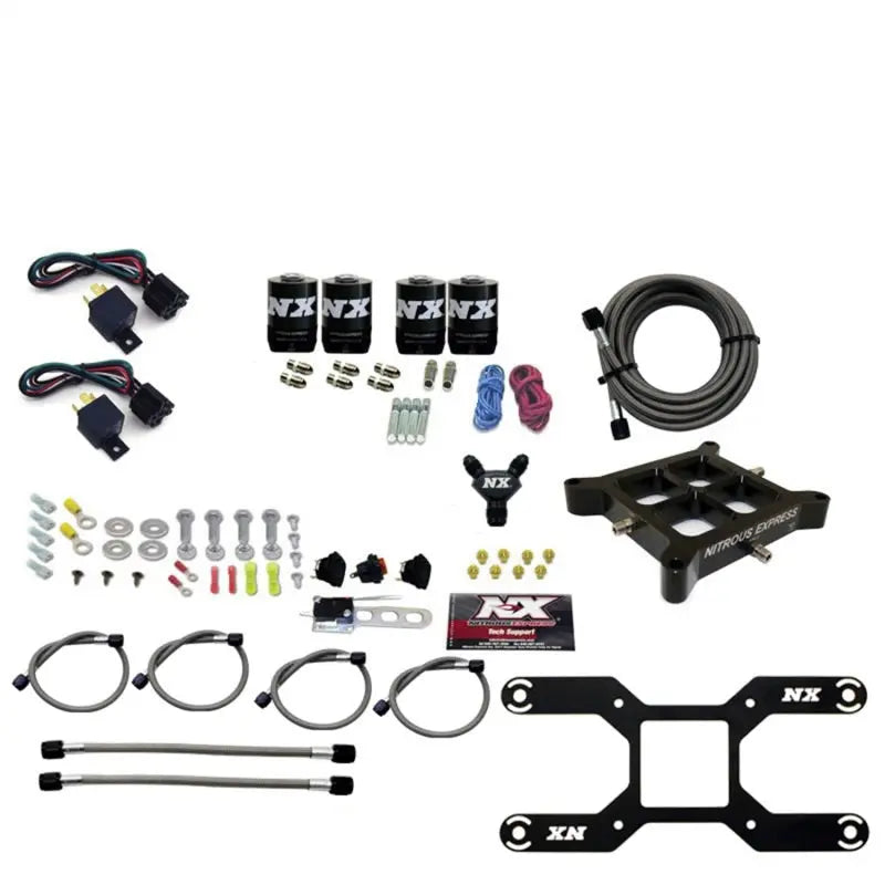 Nitrous Express 4150 Dual Stage Billet Crossbar Nitrous Kit (50-300 & 100-500HP) w/o Bottle Nitrous Express