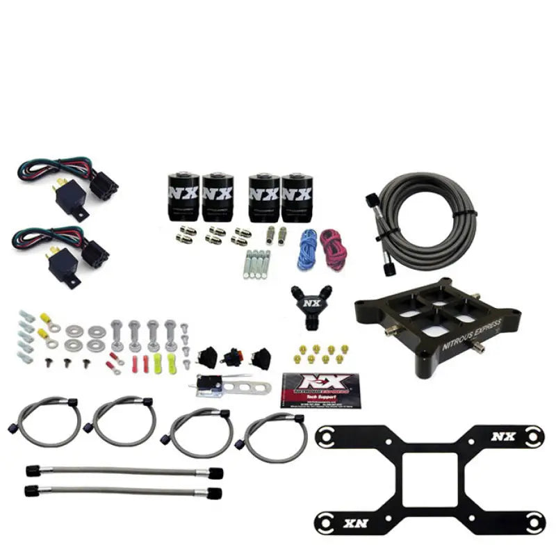 Nitrous Express 4150 Dual Stage Billet Crossbar Nitrous Kit (50-300 & 100-500HP) w/o Bottle Nitrous Express
