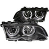 ANZO 1999-2001 BMW 3 Series E46 Projector Headlights w/ Halo Black ANZO