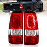 ANZO 1999-2002 Chevy Silverado 1500 LED Taillights Plank Style Chrome With Red/Clear Lens ANZO