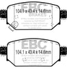 EBC 2017+ Mazda 3 2.0L Ultimax2 Rear Brake Pads EBC