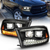 ANZO 2009-2018 Dodge Ram 1500 Led Projector Plank Style Switchback H.L Halo Black Amber (OE Style) ANZO