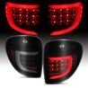 ANZO 2004-2007 Dodge Grand Caravan LED Tail Lights w/ Light Bar Black Housing Smoke Lens ANZO