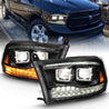 ANZO 2009-2018 Dodge Ram 1500 Led Projector Plank Style Switchback H.L Halo Black Amber (OE Style) ANZO