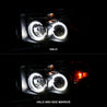 ANZO 2002-2005 Dodge Ram 1500 Projector Headlights w/ Halo Black Clear Amber ANZO