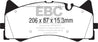 EBC 2015+ Mercedes-Benz C63 Amg (W205) 4.0L Twin Turbo Bluestuff Front Brake Pads EBC