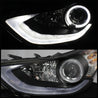 Spyder Hyundai Elantra 11-13 Projector Headlights LED Halo DRL Blk PRO-YD-HYELAN11-DRL-BK SPYDER