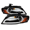 Spyder Audi A4 09-12 Projector Headlights Xenon/HID Model Only - DRL LED Blk PRO-YD-AA408-HID-DRL-BK SPYDER