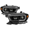 xTune 16-18 Toyota Tacoma SR/SR5 DRL Proj Headlights w/Turn Signal - Blk (PRO-JH-TTA16-SR-BK) SPYDER