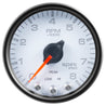 Autometer Spek-Pro Gauge Tach 2 1/16in 8K Rpm W/ Shift Light & Peak Mem Wht/Blk AutoMeter