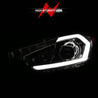 ANZO 2014-2016 Kia Forte Projector Headlights w/ Light Bar Chrome Housing ANZO