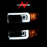 ANZO 2015-2016 Chevrolet Silverado Projector Headlights w/ Plank Style Design Chrome w/ Amber ANZO