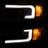 ANZO 2015-2016 Chevrolet Silverado Projector Headlights w/ Plank Style Design Black w/ Amber ANZO