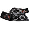 ANZO 1999-2004 Ford Mustang Projector Headlights Black G2 (Dual Projector) ANZO
