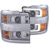 ANZO Projector Headlights 15-17 Chevrolet Silverado 2500HD / 3500HD Chrome w/ Chrome Rim ANZO