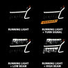 ANZO 15-20 Chevy Tahoe/Suburban LED Light Bar Style Headlights Black w/Sequential w/DRL w/Amber ANZO