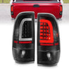 ANZO 1997-2003 Ford F-150 LED Tail Lights w/ Light Bar Black Housing Clear Lens ANZO