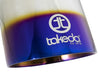 aFe Takeda 304 Stainless Steel Clamp-On Exhaust Tip 2.5in. Inlet / 4.5in. Outlet - Blue Flame aFe