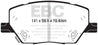 EBC 2015+ Fiat 500X 1.4L Turbo Greenstuff Front Brake Pads EBC