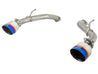 aFe POWER Takeda 2.5in 304 SS Axle-Back Exhaust w/ Blue Flame Tips 17-19 Infiniti Q60 V6-3.0L (tt) aFe