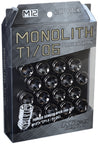 Project Kics 12 x 1.5 Glorious Black T1/06 Monolith Lug Nuts - 4 Pcs Project Kics