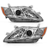 ANZO 2007-2009 Toyota Camry Projector Headlight Chrome Amber (OE Replacement) ANZO