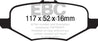 EBC 13+ Ford Explorer 3.5 Twin Turbo 4WD Yellowstuff Rear Brake Pads EBC