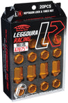 Project Kics 12x1.50 Leggdura Racing Lug Nuts - Yellow Gold w/Laser Logo (20 Pcs) Project Kics