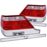 ANZO 1995-1999 Mercedes Benz S Class W140 Taillights Red/Clear ANZO
