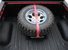 N-Fab Bed Mounted Tire Carrier Universal - Gloss Black - Red Strap N-Fab