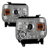Spyder GMC Sierra 14-16 Projector Headlights Light Bar DRL Chrm PRO-YD-GS14V2-LBDRL-C SPYDER