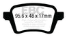 EBC 13+ Fiat 500L 1.4 Turbo Ultimax2 Rear Brake Pads EBC