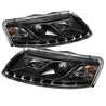 Spyder Audi A6 05-07 Projector Headlights Halogen Model Only - DRL Black PRO-YD-ADA605-DRL-BK SPYDER