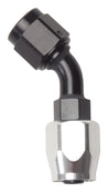 Russell Performance -8 AN Black/Silver 45 Degree Full Flow Hose End Russell