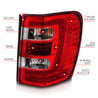 ANZO 1999-2004 Jeep Grand Cherokee LED Tail Lights w/ Light Bar Chrome Housing Red/Clear Lens ANZO