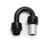 Russell Performance -6 SAE Port Male to -6 AN Hose 180 Degree Crimp On Hose End - Black Anodized Russell