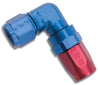 Russell Performance -10 AN Red/Blue 90 Degree Forged Aluminum Swivel Hose End Russell