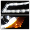 Spyder Audi A4 09-12 Projector Headlights Halogen Model Only - DRL LED Black PRO-YD-AA408-DRL-BK SPYDER