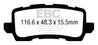 EBC 13+ Acura RLX 3.5 Yellowstuff Rear Brake Pads EBC