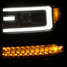 ANZO 16+ Chevy Silverado 1500 Projector Headlights Plank Style Black w/Amber/Sequential Turn Signal ANZO