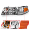 ANZO 1998-2005 Ford Crown Victoria Crystal Headlight Chrome With Bumper Light (OE) ANZO