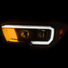 ANZO 2016-2017 Toyota Tacoma Projector Headlights w/ Plank Style Black w/ Amber ANZO