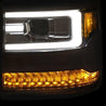 ANZO 16-17 Chevy Silverado 1500 Projector Headlights Plank Style Design Chrome w/ Amber ANZO