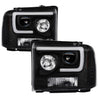 Spyder Ford F250/350/450 05-07 Projector Headlights - Light Bar DRL LED - Black PRO-YD-FS05V2-LB-BK SPYDER